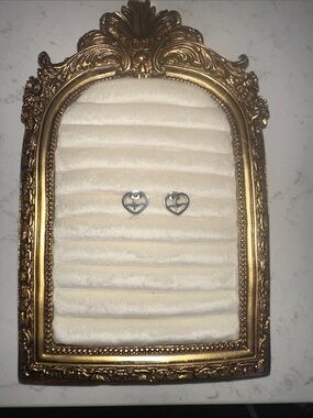 Silver Heart RN Stud Earrings - Silver